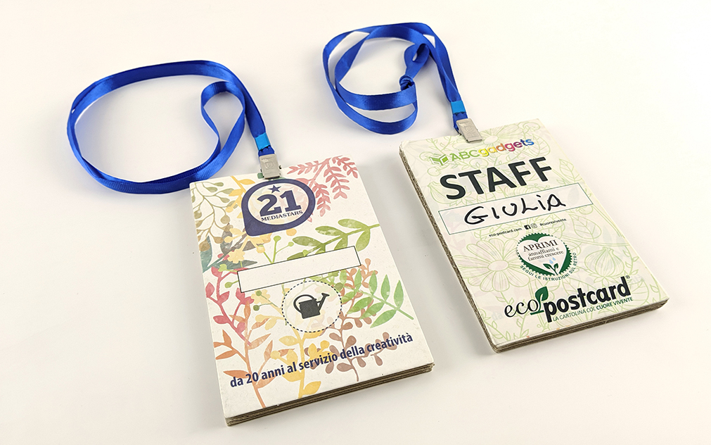 Badge ecologici per fiere ed eventi | Eco-Postcard la cartolina ...