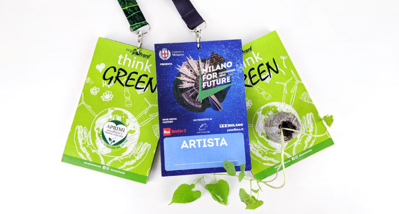 Badge ecologici Eco-Postcard per Milano Capodanno For Future 2020