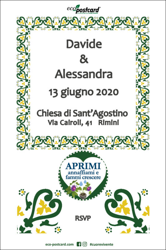 eco-postcard partecipazione nozze ecologica personalizzata