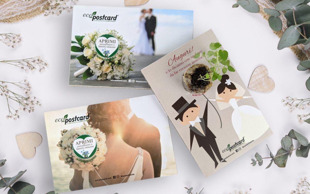 partecipazioni nozze ecologiche matrimonio eco-postcard